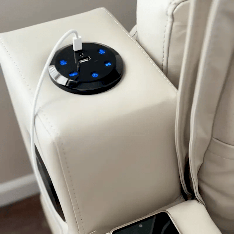 أريكة يابانية قابلة للتحويل إلى سرير قابل للسحب مع مساحة تخزين ومنفذ USB 