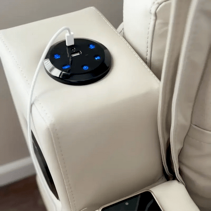 أريكة يابانية قابلة للتحويل إلى سرير قابل للسحب مع مساحة تخزين ومنفذ USB 